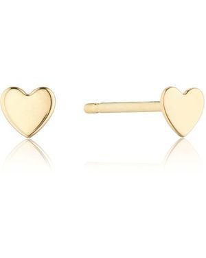 Lily & Roo Tiny Heart Stud Earrings - Metallic