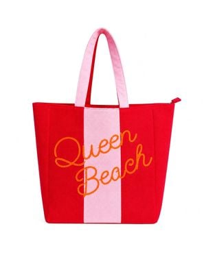 Lilly Loves Queen Beach Terry Beach Bag - Red