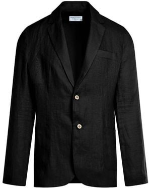 Haris Cotton Classic Linen Jacket - Black