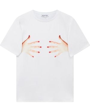 Sour Figs Manicure Hands Graphic T-Shirt - White