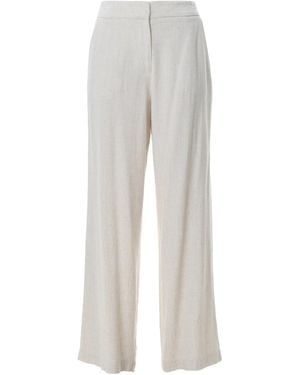 Louche Neutrals Tilde Linen Mix Wide Leg Trousers - White