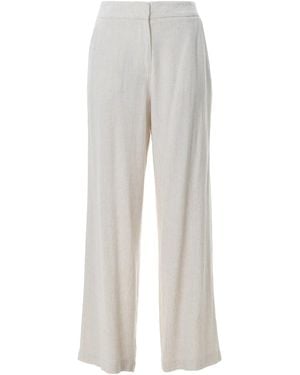 Louche Neutrals Tilde Linen Mix Wide Leg Pants - White