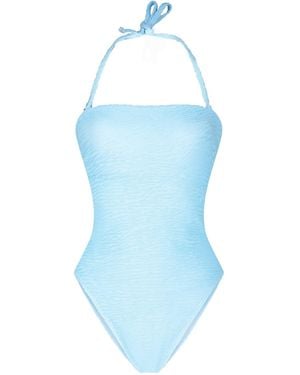 Maison Tangerine Marbella Aqua Crinkle Swimsuit - Blue