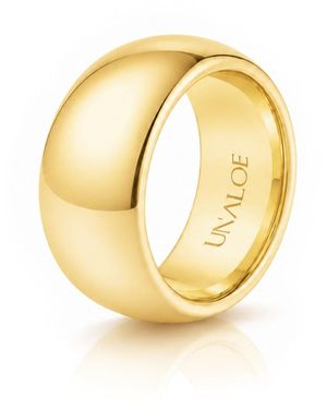 Unaloe Wide Smooth Domed Sterling Band With Plating: Bold Elegance - Metallic
