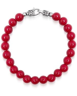 Nialaya Beaded Healing Bracelet With Lock - Red