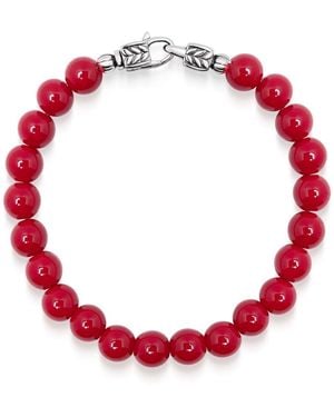 Nialaya Beaded Healing Bracelet With Lock - Red