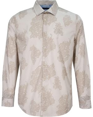 lords of harlech Nigel Cutout Oxford Shirt - Grey