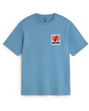Thinking Mu Zach Patched Optimist T-Shirt - Blue