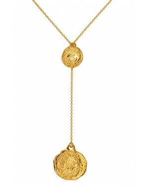 De Roms The Internal Molten Double Medallion Necklace - Metallic