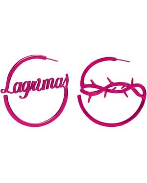 Lavani Jewels Lágrimas Fuchsia Hoops - Pink