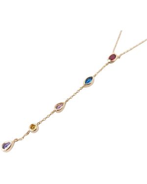 Harfi Vermeil Plated Multi Colour Gemstone Necklace - Metallic