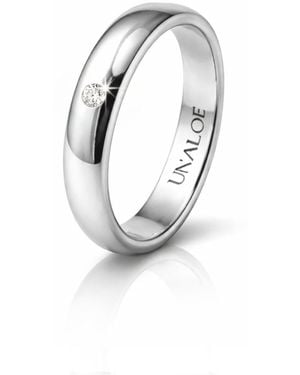 Unaloe Smooth Sterling Band Ring With Diamond: A Symbol Of Inner Strength And Light - White