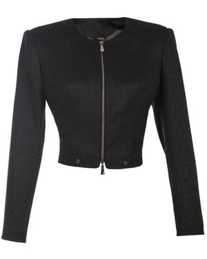 Luna Fashion House Cropped Zip Blazer, Frida - Black