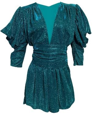 Julia Clancey Carmen Jade Bermuda Jumpsuit Set - Blue