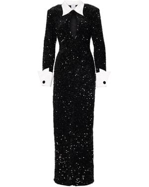 Ofuure Kali Keyhole Sequin Maxi Dress - Black
