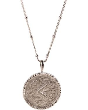Claire Hill Designs Kind Shorthand Coin Necklace - Metallic