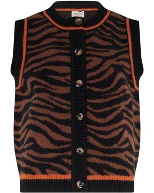 Sugarhill Natalie Knit Vest Tiger - Black