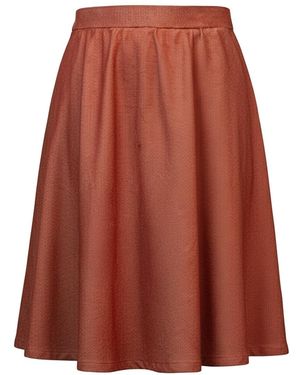 Stovaria Handwoven Denim A Line Skirt With Natural Dye Terracotta - Red