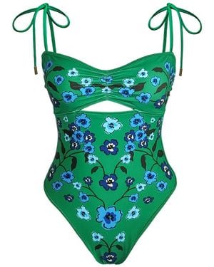 Jessie Zhao New York Eden Reversible One Piece Swimsuit - Green
