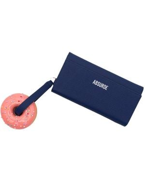 Absurde Donut Grain Leather Bifold Wallet - Blue