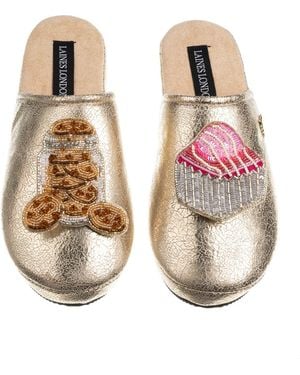 Laines London Laines X Juliet Softie Slippers With Cookie Jar & French Fancy Brooches - Metallic