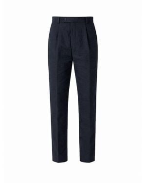 Koy Clothing Linen Suit Trousers - Blue