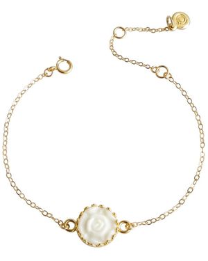 POPORCELAIN Porcelain Moonlight Rose Charm Bracelet - Metallic
