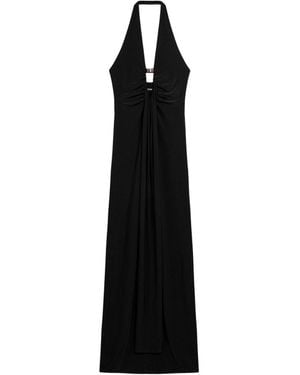 Nocturne Halter Neck Cut-Out Maxi Dress - Black