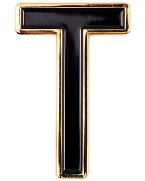 Make Heads Turn Enamel Letter T Pin - Black