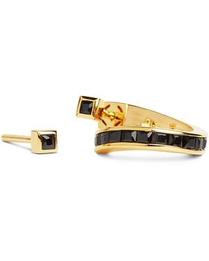 Kasun Vortex Onyx Earrings – - Metallic