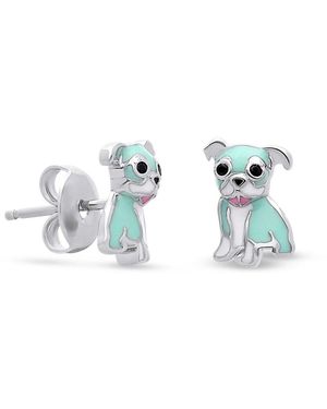 Cloud Haven Bulldog Stud Earrings - Green
