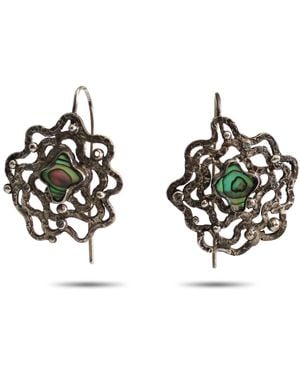 Bellus Domina Sterling Oversize Mother Of Pearl Earrings - Metallic
