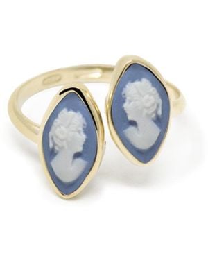 Vintouch Italy Mariana-Plated Sky Cameo Ring - Blue