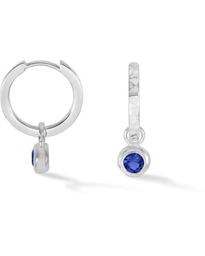 Dower & Hall Sapphire Hammered Huggie Hoops - White