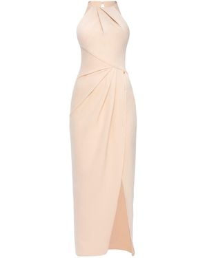 Otthie Neutrals Cocktail Draped Dress - Natural