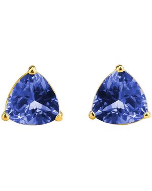 Juvetti Trillion Sapphire Stud Earrings - Blue