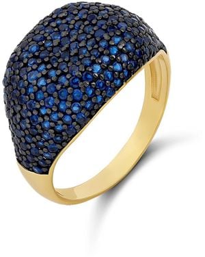 SHYMI Pave Signet Ring - Blue