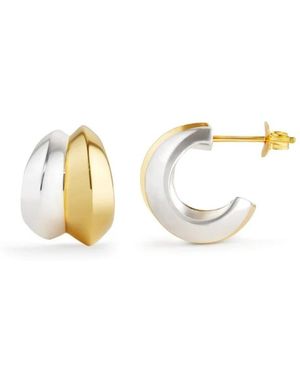 Dinny Hall Iceni Mixed Metal Medium Double Hoops - Metallic
