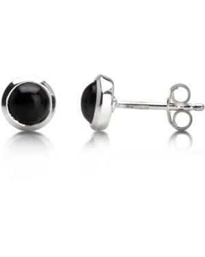 The Jewellery Store London Round Onyx Studs - Black