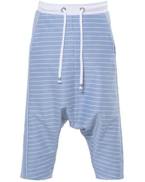 Metamorph Striped Drop Crotch Denim Pants - Blue