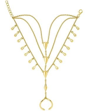 Lucy Quartermaine Drop Hand Chain - Metallic
