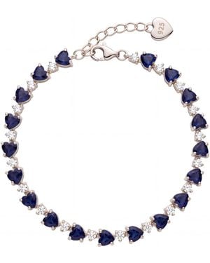 LÁTELITA London Asscher Cut Heart Tennis Bracelet Sapphire - Blue