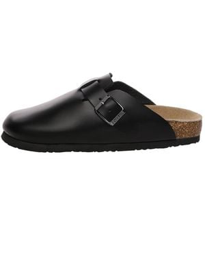 EverAu Australia Pintail Leather Comfort Clog Sandals - Black