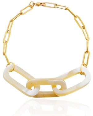VALERIE CHIC Naomi Horn Chain Bracelet 18K Honey Cream - Metallic