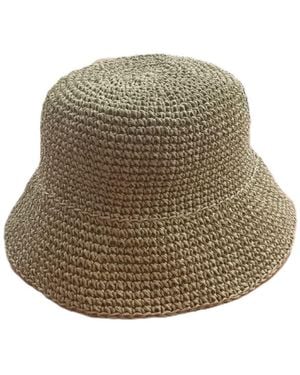 Springmoonatelier Neutrals Handmade Straw Bucket Hat Cream – Lightweight Summer Essential Product Description - Green