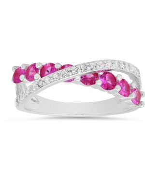 Kylie Harper Sterling Sapphire Crossover Ring - Purple