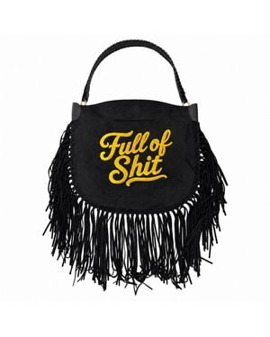 Lilly Loves Full Of Shit Suede Bag - Black