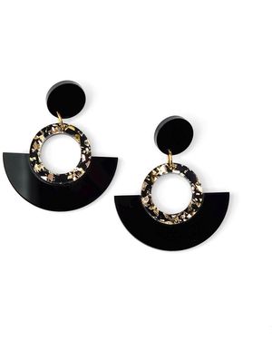 By Chavelli Joyce Hoop Dangles - Black
