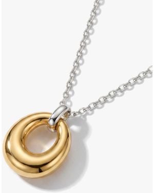 Elk & Bloom Twotone 14K Karma Drop Pendant Necklace - White