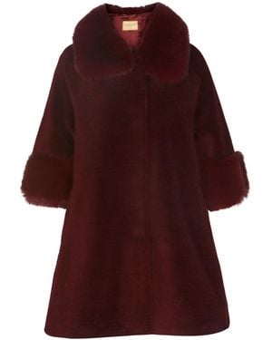 Santinni Marilyn Wool Swing Coat - Red